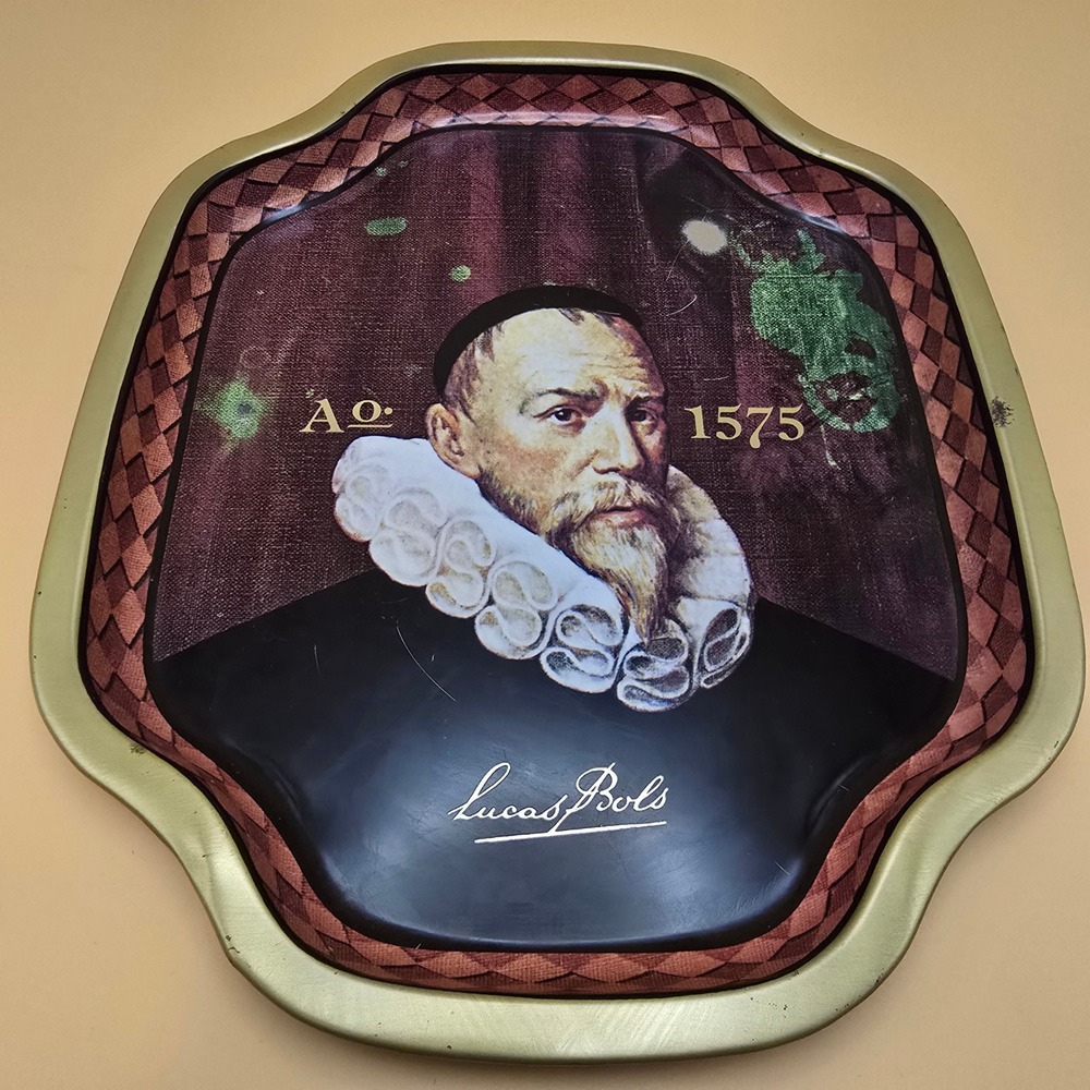 Vintage Lucas Bols 1575 Portrait Metal Bar Tray Barringer Wallis Manners England